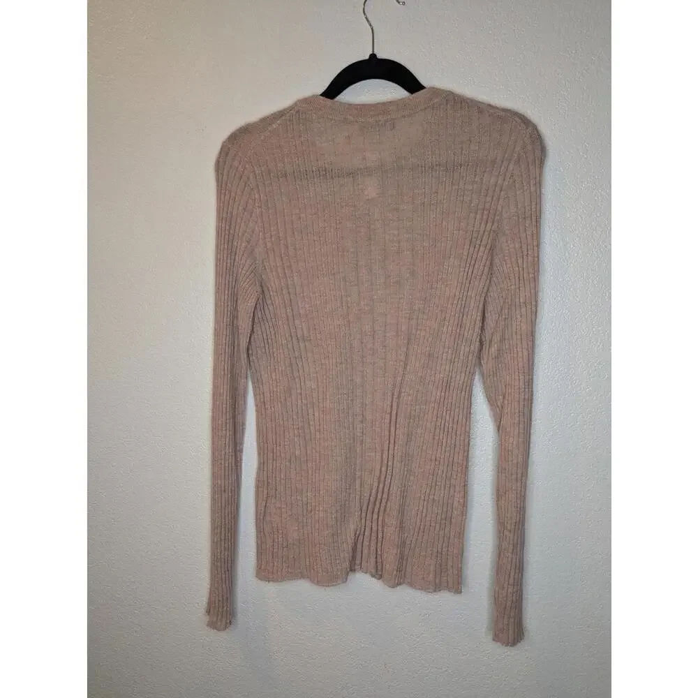 Madewell Ribbed Henley Alpaca‑Blend Knit Sweater Oatmeal Women’s Size XL - Picture 5 of 5